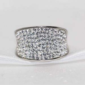 Jacmel Brass Rhinestone Crystal Pave Ring - size 8.5